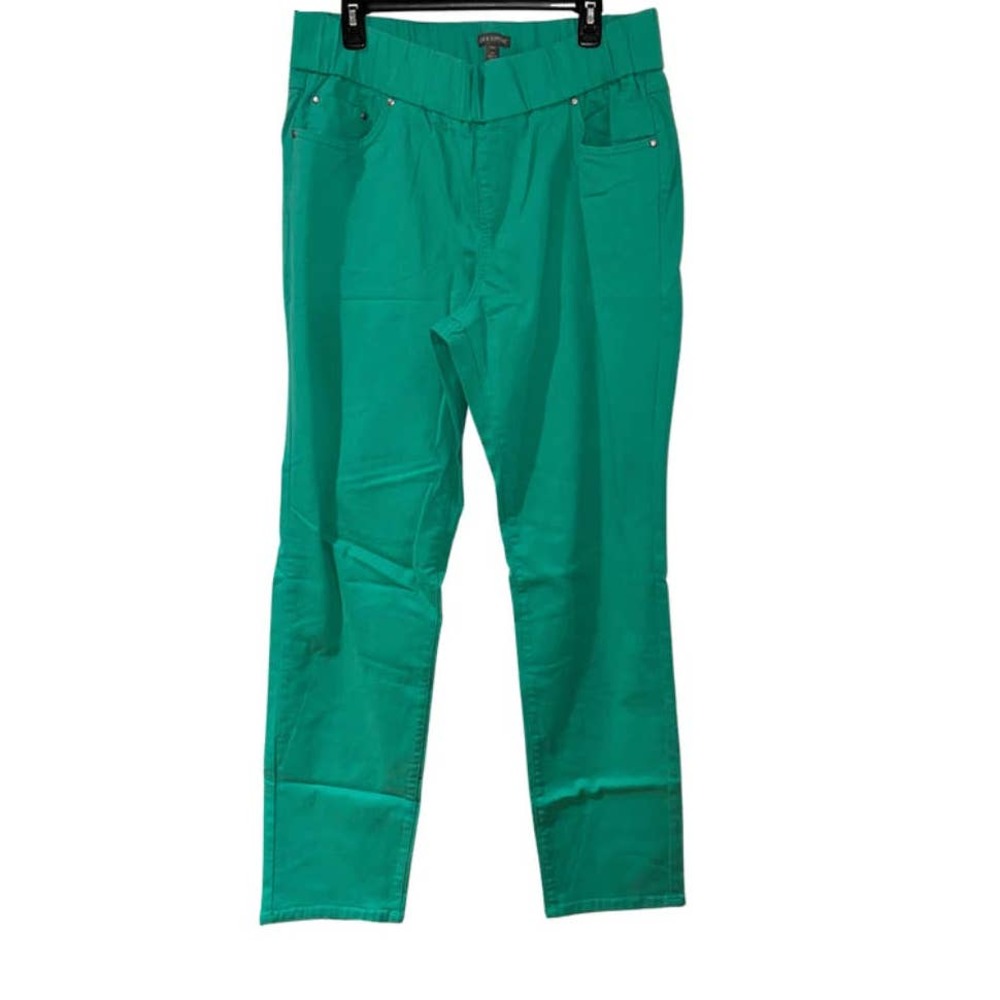 JESSICA LONDON GREEN PULL ON ELASTIC WAIST STRETCH JEANS SIZE 18W TALL